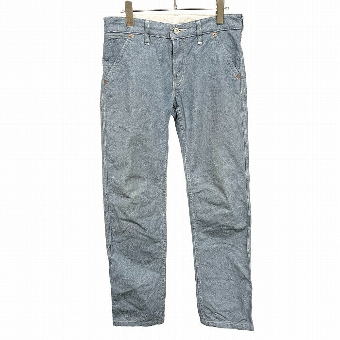 Shoe-Cut Pants - 【中古】LEVI'S リーバイス パンツ ストレート 無地 ジップフライ 綿100% コットン100% W29 ブルー 青 レディース