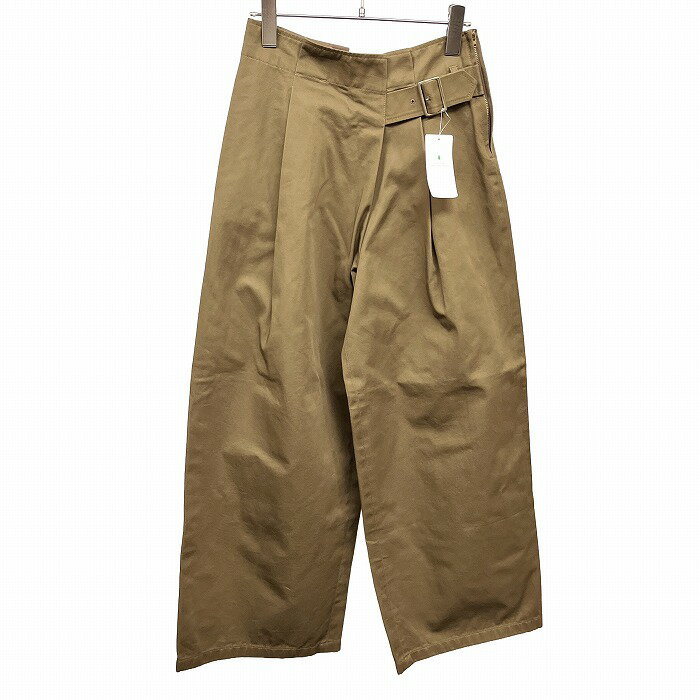 樂天商城 - 【新品】[印象N] UNITED ARROWS Green Label Relaxing グリーンレーベルリラクシング ワイドパンツ レディース 36 ブラウン 綿100% ポケットは右サイドのみで左ポケットはありません テーパード 1タック サイドファスナー 無地