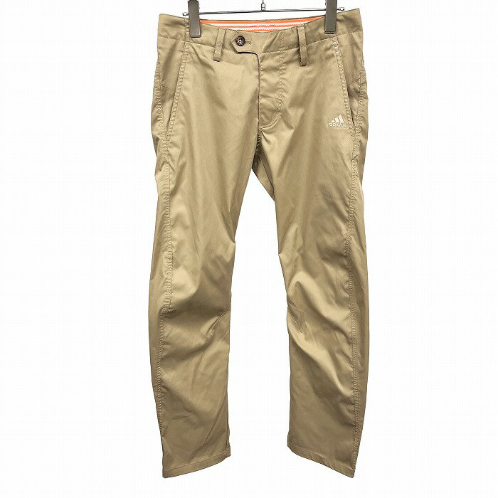 樂天商城 - 【中古】[印象AB] adidas アディダス パンツ レディース 73 ベージュ ポリ100% ゴルフ ストレート Dリング付き ロゴ刺繍 ジップフライ
