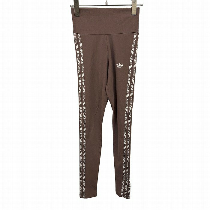 アディダス トレフォイル 【新品】adidas TREFOIL レギンスパンツ レギパン ストレッチ 綿×ポリウレタン S ブラウン 茶 レディース