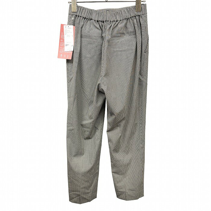 【新品】[印象N] GLOBAL WORK グローバルワーク ウツクシルエットテーパードパンツ レディース S ブラック 黒×白 ポリなど ウエストゴム ベルトループ無し ファスナーなど無し 2タック 若干薄手 ハウンドトゥースチェック undo-rowa-10064853 Undo Rowa 楽天市場店 サンプル画像2