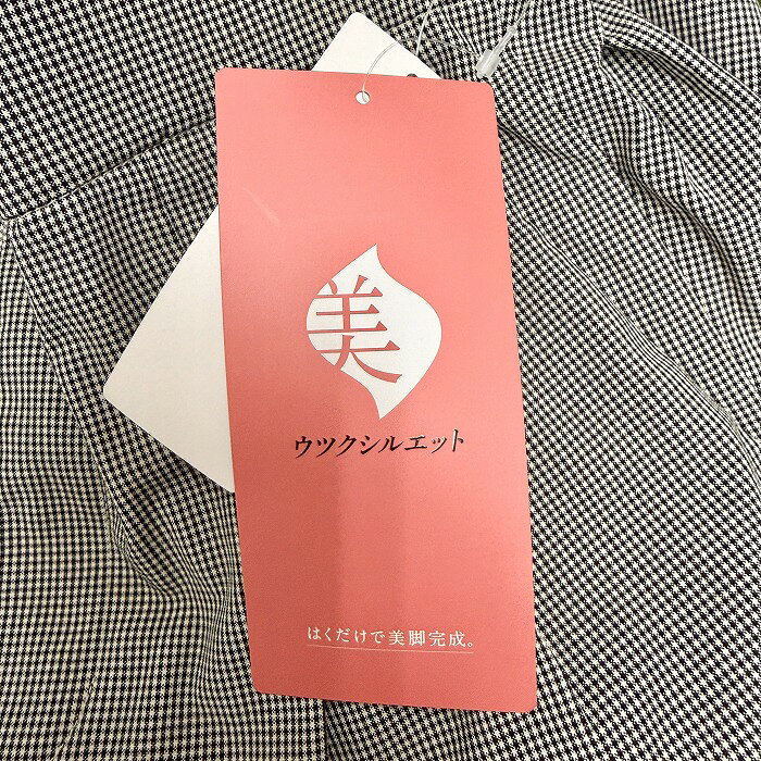 【新品】[印象N] GLOBAL WORK グローバルワーク ウツクシルエットテーパードパンツ レディース S ブラック 黒×白 ポリなど ウエストゴム ベルトループ無し ファスナーなど無し 2タック 若干薄手 ハウンドトゥースチェック undo-rowa-10064853 Undo Rowa 楽天市場店 サンプル画像3