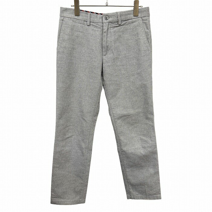 樂天商城 - 【中古】[印象AB] TOMMY HILFIGER トミーヒルフィガー パンツ メンズ 30 ヘザーグレー オーガニックコットン×ポリ×レーヨンなど ジップフライ 後ろポケット近くにロゴプレート ウエストにストライプ柄裏地 僅かにテーパード 微起毛