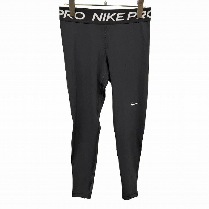 乐天商城 - 【中古】[印象AB] NIKE PRO レギンスパンツ レディース LL XL 黒 ポリエステル×ポリウレタン ウエストゴム ロゴプリント 後ろの裾からふくらはぎがメッシュ生地 ストレッチ