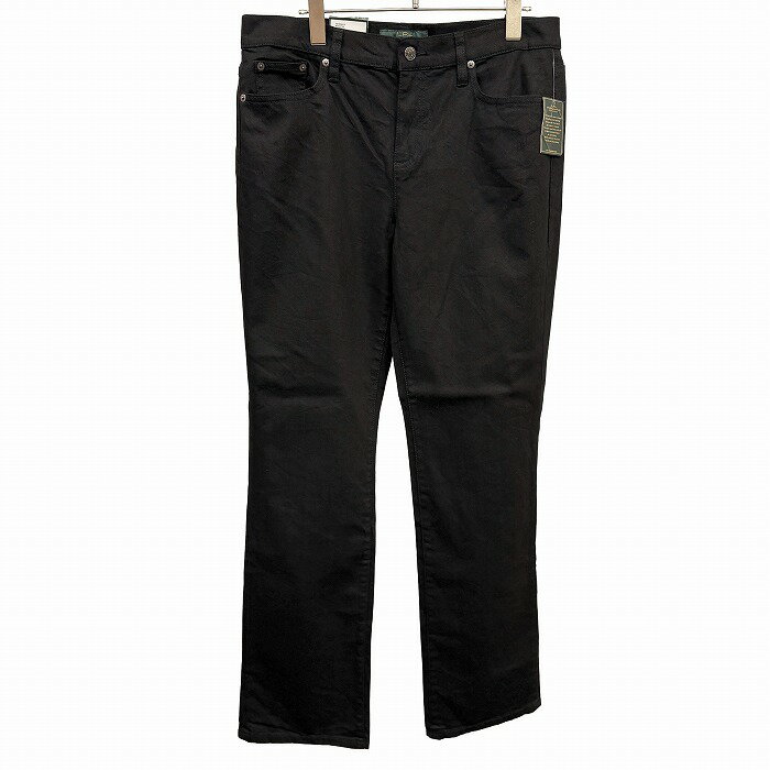 Other - 【新品】ローレンジーンズ ラルフローレン LRL LAUREN RALPH LAUREN パンツ ストレート ロゴパッチ 綿×ポリウレタン 10 黒 レディース