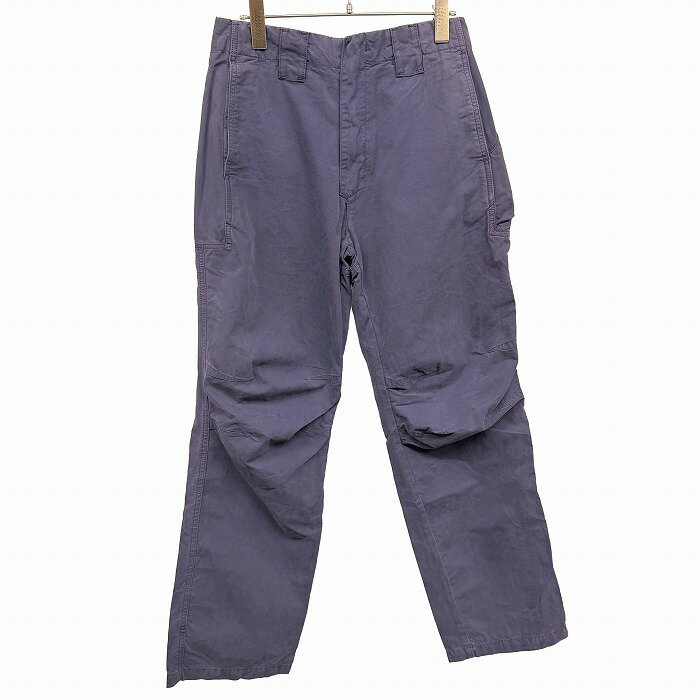 樂天商城 - 【中古】[印象B] aem'kei|UNITED ARROWS アエムケイ|ユナイテッドアローズ パンツ メンズ 28 ネイビー 紺 綿100% ワンポイント 古着 膝が立体裁断 ストレート ドットボタン ジップフライ 右腿のサイドに英字のロゴ刺繍