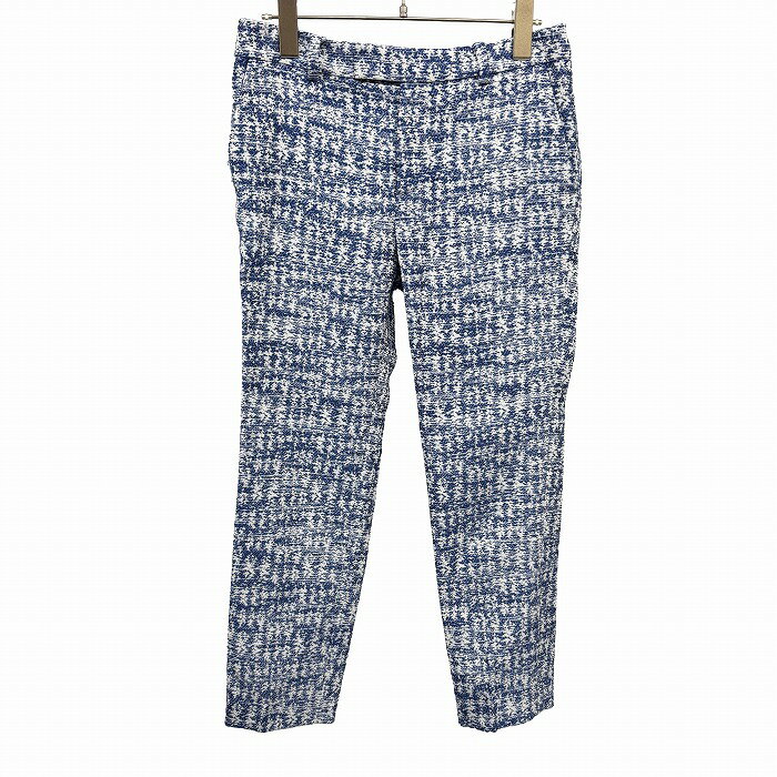 Rakuten - 【中古】[印象AB] UNITED ARROWS ユナイテッドアローズ パンツ レディース 36 ブルー 青×白 (ラメ糸：シルバー) ポリ×レーヨン 僅かにテーパード