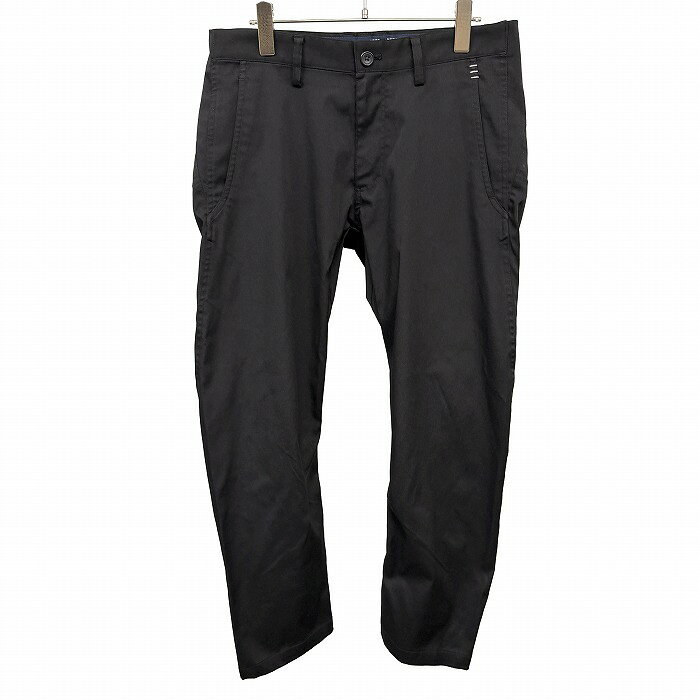 Rakuten - 【中古】[印象AB] adidas アディダス パンツ メンズ L ブラック 黒×白 ポリ100% ゴルフ 後ろポケットが斜めのデザイン Dリング付き ジップフライ