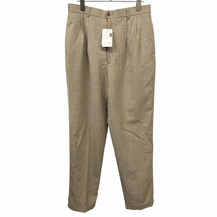 Rakuten - 【新品】[印象N] NEWYORKER ニューヨーカー パンツ メンズ [ウエスト75-77/ヒップ99-101] ベージュ 毛100% ジップフライ テーパード 少し薄手 春夏 裾ダブル 裾あたりまで裏地付き 2タック