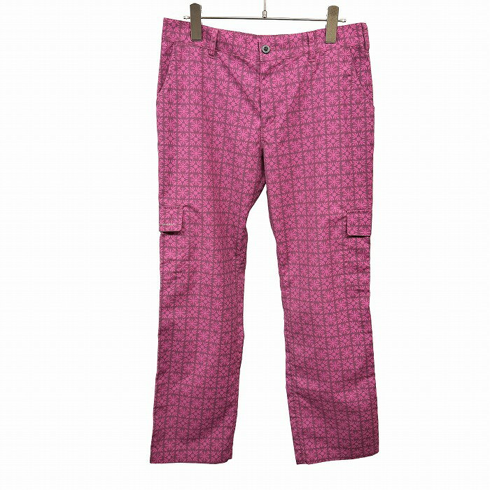 Rakuten - 【中古】[印象AB] Columbia コロンビア カーゴパンツ レディース L ピンク ポリエステル×ポリウレタン×麻 ジップフライ 植物柄 リーフ柄 葉っぱ柄 ストレート メッシュポケット