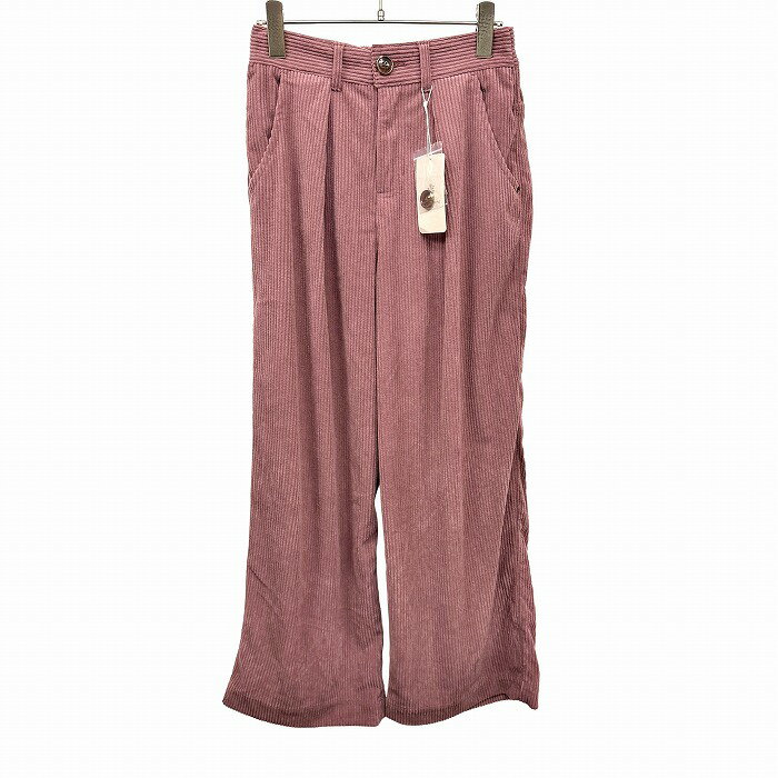 樂天商城 - 【新品】[印象N] refined works リファインドワークス ワイドパンツ レディース F くすみピンク ポリ100% 無地 1タック ジップフライ コーデュロイ ストレート