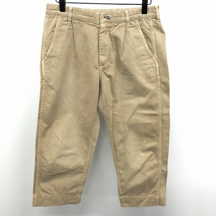Rakuten - 【スーパーSALE★35%OFF★対象商品】【中古】[印象B] KURO クロ クロップドチノパンツ メンズ 28 ベージュカーキ 綿100% コットン テーパード 無地 ジップフライ 1タック