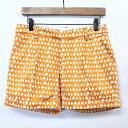 【中古】niko and ... ニコアンド 3 メンズ(レディース?) ショートパンツ ストレッチ ヨット柄 船 マスタードイエロー マスタードイエロー
