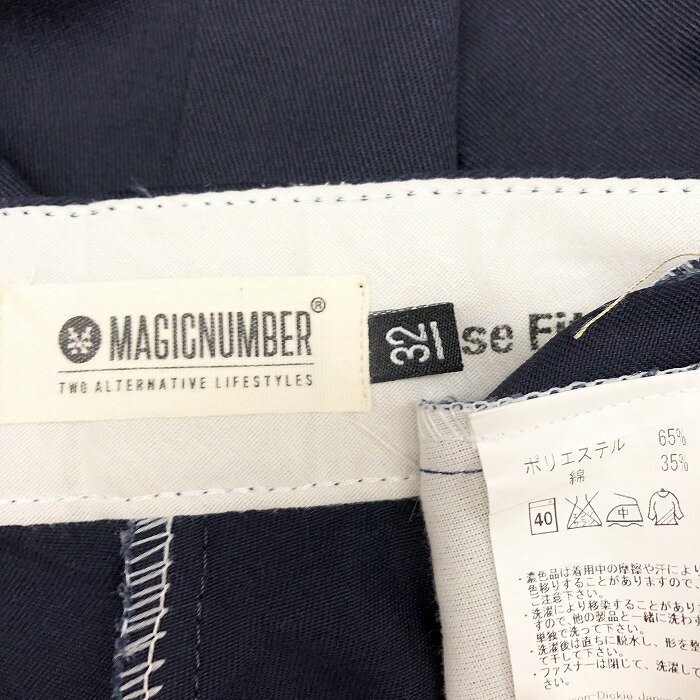 【中古】MAGICNUMBER × Dickies マジックナンバー×ディッキーズ 32 メンズ テーパードショーツ ショートパンツ ハーフパンツ ネイビー 紺