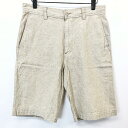 【中古】Eddie Bauer エディーバウアー S メンズ テーパードショーツ ショートパンツ ハーフパンツ 綿×麻×レーヨン ナチュラルヘザーベージュ系