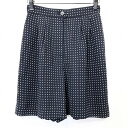 【全品ポイント10倍|開催中|~06/27(金)01:59まで\6月お買い物マラソン/100円~2,000円OFFクーポン配布中】【中古】TRUSSARDI トラサルディ 42 レディース 薄手 シフォンキュロット ショートパンツ ショーツ ハーフパンツ キュプラ裏地 ポリ100% ネイビー