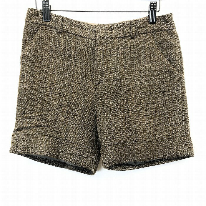 Nylon, Rayon, Polyester - 【中古】UNITED ARROWS ユナイテッドアローズ ショートパンツ ダブル 裏地付き 毛×レーヨンなど 36 メランジ ブラウン (ラメ糸入り) レディース