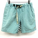 【中古】aldies アールディーズ M メンズ クライミングショーツ ショートパンツ ハーフパンツ ウエストにゴムとベルト 股にボーダー 綿100% ブルー