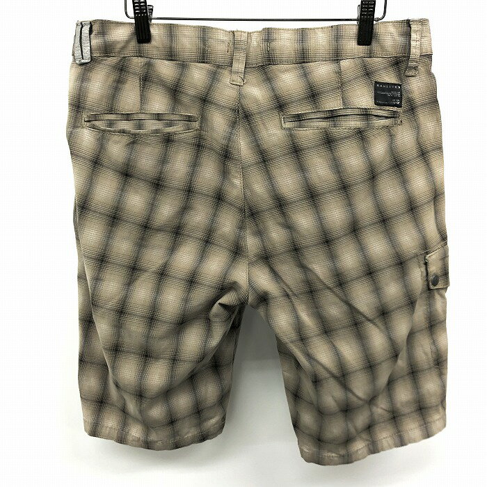 【中古】OAKLEY オークリー 40 メンズ 若干薄手 ショーツ ショートパンツ ハーフ チェック レーヨン×綿×ポリエステル×ポリウレタン ブラウン系