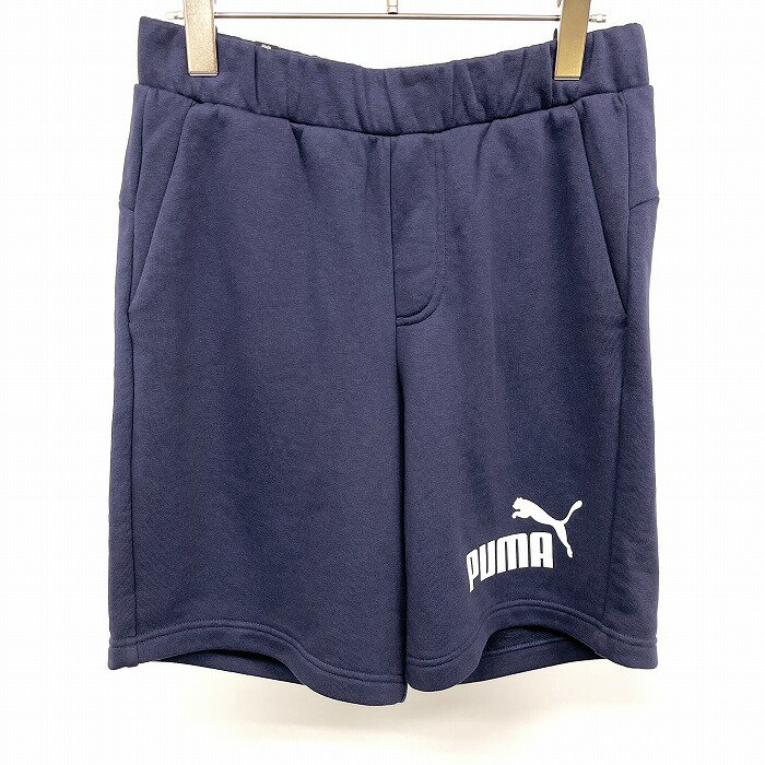樂天商城 - 【中古】[印象A] PUMA プーマ スウェットショーツ / ハーフパンツ メンズ M ネイビー×ホワイト 紺 綿×ポリ ショート 裏毛 ロゴプリント