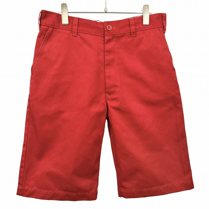 Cotton Pants - 【中古】OSHKOSH オシュコシュ チノショーツ ショートパンツ ハーフパンツ テーパード ロゴパッチ ジップフライ ポリ×綿 L レッド 赤 メンズ