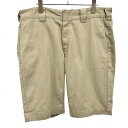 【中古】ディッキーズ Dickies ワークパンツ チノパンツ テーパードショーツ ショートパンツ ハーフパンツ ポリ×綿 ベージュカーキ メンズ