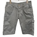【中古】ベンデイビス BEN DAVIS テーパードショーツ ショートパンツ ハーフパンツ ゴリラのロゴパッチ ポリ×綿 30 ヘザーグレー メンズ