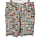 【中古】UNITED ARROWS Rhythm of Life テーパードショーツ ショートパンツ ハーフパンツ チェック パッチワーク 綿100% M マル...