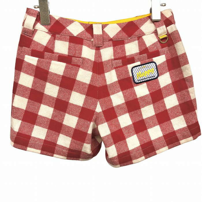 サマンサタバサ 【新品】Samantha Thavasa UNDER25 ゴルフ ショートパンツ チェック 裏地付き ウール×ナイロン S レッド レディース
