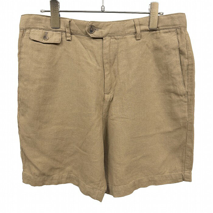 乐天商城 - 【中古】[印象AB] BANANA REPUBLIC バナナリパブリック テーパードショーツ / ショートパンツ / ハーフパンツ メンズ 31 ベージュ リネン×コットン 麻×綿 ジップフライ 無地