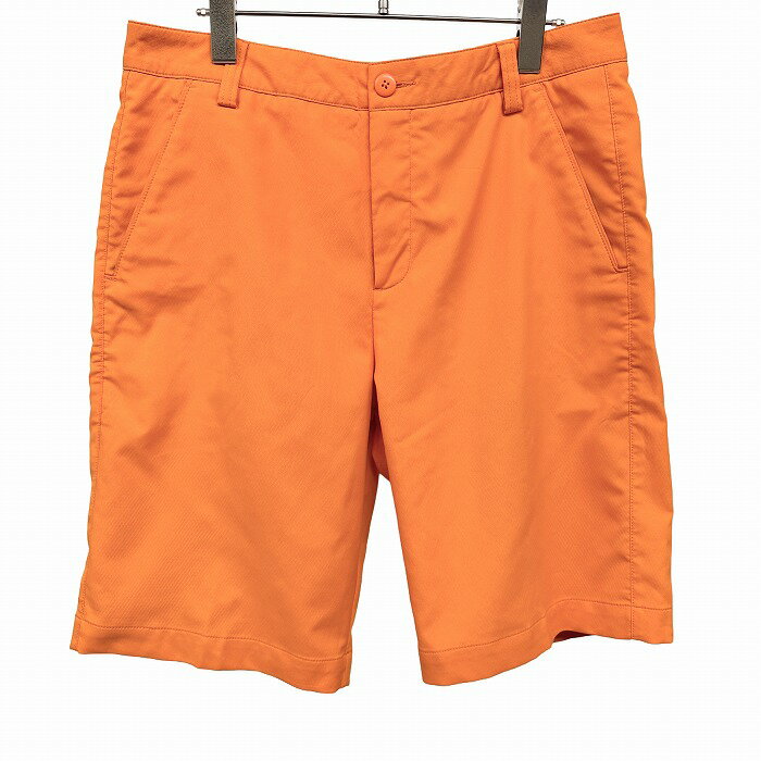 Rakuten - 【中古】[印象AB] PUMA プーマ テーパードショーツ / ショートパンツ / ハーフパンツ メンズ W32 オレンジ ポリエステル×ポリウレタン ジップフライ スポーツ ロゴ刺繍 古着