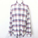 【全品ポイント10倍|開催中|〜05/16(金)01:59まで\5月お買い物マラソン/100円〜2,000円OFFクーポン配布中】【中古】 L.L.BEAN SIGNATURE エルエルビーン XL メンズ チェックシャツ 胸ポケット 長袖 服 綿×ポリウレタン ブラウン×ブルー系×オフホワイト(4)