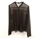 【全品ポイント10倍|開催中|〜07/26(土)01:59\7月後半お買い物マラソン/100円〜2,000円OFFクーポン配布中】【中古】COMME CA ISM コムサイズム M レディース 女性 薄手 シフォンブラウス シースルー シャツ ドット柄 長袖 ポリ100% ダークブラウン こげ茶色(4)