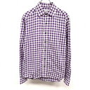 【中古】GREEN LABEL RELAXING UNITED ARROWS - S メンズ チェックシャツ 長袖 ポケット無し ロングテール 綿×ポリウレタン...