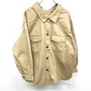 【新品/訳アリ】MAJESTIC LEGON マジェスティックレゴン M レディース 背中レースアップシャツ 無地 長袖 綿100% ベージュカーキ