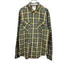 【中古】リーバイス LEVI'S シャツ チェック 両胸フラップポケット 長袖 ロングスリーブ レギュラーカラー 綿100% M グリーン 緑×黄色系 メンズ 商品データ ブランド LEVI'S （ リーバイス ） 商品タイトル リーバイス LEVI'S シャツ チェック 両胸フラップポケット 長袖 ロングスリーブ レギュラーカラー 綿100% M グリーン 緑×黄色系 メンズ カラー グリーン 緑×黄色系 サイズ表記 M 実寸サイズ （タグ表記：M）・肩幅47cm・着丈73cm・身幅57cm・袖丈66cm 素材 綿100% 状態 【 AB 】 USED品で若干の使用感がありますが、全体的に綺麗でまだまだ十分ご着用頂けそうな状態です。 商品状態・ディテールなど （※実測寸法など、多少の誤差はご容赦下さい。）（※商品は衣類の場合は全て畳んで保管しており、服飾雑貨も靴以外は必要に応じ畳んで保管しております。保管や梱包による畳み皺などはご了承下さい。）●気になったダメージの場所と種類： 　・所々：- 　・全体：若干褪せ 　・肩：- 　・襟：- 　・胸：- 　・腹部：- 　・裾：- 　・右袖：- 　・左袖：- 　・袖口：- 　・背中(上)：- 　・背中(下)：- 　・内側：-●その他ディテール：-●付属品など：-●その他：- 管理番号 SL05755 お取引について まとめ買い・送料サービス ・複数点ご購入の場合は同梱発送も可能です。・その他、合計ご購入金額が3,980円(税込)以上の場合は送料無料（当店負担。沖縄、離島は無料ではなく送料300円で、税込み9,800円以上ご購入の場合はその他地域と同様送料無料）のサービスも実施していますので、是非ご検討ください（※送料サービス適用時の配達方法は梱包完了時に当店で改めて決定させていただくこととなります）。・メール便（クロネコゆうパケットまたは飛脚ゆうパケット便）での発送が可能な商品を含む複数点をご購入の場合、メール便での同梱発送は不可です。そのため、同梱発送はメール便以外の配達方法となります。 送料 ・ショッピングカート画面内のお届け方法変更画面にて各配送方法の送料が確認可能です。 楽天市場のシステム仕様により全商品につき、お客様側で明示的にお届け方法を変更しない限り最安送料が自動適用されております（※複数ご購入の場合も同様）。 メール便の最安送料は佐川急便の飛脚ゆうパケット便のためメール便での発送が可能な商品は飛脚ゆうパケット便が自動適用されますが、同様のサービスのメール便としてヤマト運輸のクロネコゆうパケットもご選択可能です。「飛脚ゆうパケット便」「クロネコゆうパケット」は、集荷会社は異なりますがお届けはどちらも日本郵便となる関係上、到着目安は発送完了後3〜7日程となっており、料金は異なりますが同じサービスです。応援したい配送会社のサービスをお選びください。 当店ではご注文完了後に発送方法について改めてご提案することはなくご注文内容通りの配送方法での発送となりますので、ご注文の際は念のためお届け方法変更画面にてご希望の配送方法をお探しいただき概ね想定通りの到着となるようご注文いただくのがお勧めです。 尚、3,980円以上（沖縄宛は9,800円以上）のお買い物で送料無料となりますので、宜しければ複数ご注文もご検討ください。 商品の梱包と発送 ・商品の梱包は原則的にビニール袋等に封入のうえ、封筒または紙袋での梱包となります。 靴の場合、箱付きは段ボールでの梱包となりますが、箱無しは原則的にビニール袋＋封筒または紙袋での梱包となります。 メガネ類の場合は緩衝材で保護のうえ段ボールでの梱包となります。 ギフト包装、その他梱包方法のご指定は不可でございますのでご了承ください。 ・発送はご入金確認後、1〜2営業日以内となります。（※ご入金が当店の定休日前日、および当日の場合は定休日明けの発送となります。その他状況によりすぐに発送できない場合は「ご登録のメールアドレス宛」等へご連絡をさせていただきます。配達日のご指定が必要な場合はお日にちの余裕がある際のご購入がお勧めです。※メール便（クロネコゆうパケットまたは飛脚ゆうパケット便）は日時指定不可。） ・佐川急便の飛脚ゆうパケット便をご選択の場合、諸般の状況により予告無くヤマト運輸のクロネコゆうパケットでの発送に切り替えさせていただく場合がありますが、その際の差額費用は当店負担となりますのでその点ご安心ください。 その他 ・他のECモールと同時出品しています。在庫連動に5分程時間が掛かりますので、万一同時に他のお客様からもご注文をお受けすることとなりました場合はご注文時間が早いお客様への販売となります。誠に恐れ入りますがその点ご了承ください。ご返金時のご案内は「ご登録のメールアドレス宛」となります。・当店からの連絡は原則「ご登録のメールアドレス宛」となります。然るべきタイミングで当店からのメールが届かない場合は迷惑メールフォルダなどに振り分けられていないか、「ご登録のメールアドレス」に誤りがないかなどご確認ください。・お届けの商品に万一問題がございました際は、お手数ではございますがその旨、および詳細な状況をご連絡ください。・お客様から当店へのご連絡方法はお電話以外とさせていただいております（※状況の整理、把握、認識齟齬回避、及び取引記録保存の必要性の観点からお電話でのご連絡はお受けしていないものとなります。誠に恐れ入りますがご了承ください）。