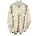 【中古】リー|ディスコート Lee for Discoat コーデュロイシャツ 無地 両胸フラップポケット 長袖 ロングテール 綿100% Free ベージュ レディース(4)