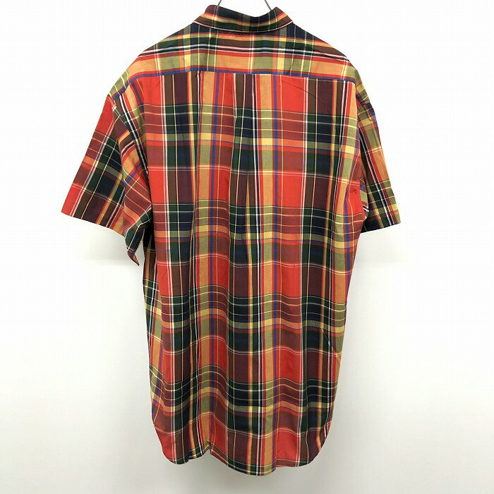 【全品ポイント10倍|開催中|〜06/27(金)01:59まで＼6月お買い物マラソン／100円〜2,000円OFFクーポン配布中】【新品】LINCOLN リンカーン L メンズ シャツ オーバーサイズ チェック ボタンダウン 半袖 胸ポケット 日本製 綿100% 赤系×緑×青×白×黄