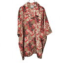 【開催中|全品PT20倍|本日11/1(土)23:59まで\FASHION SPECIAL FAIR & 24時間限定!!毎月1日はワンダフルデー/】【新品/訳アリ】Pineapple Connection 開襟 シャツ アロハ柄 リーフ柄 半袖 キングサイズ ポリ100% 5XB レッド 赤×カーキ×黒 メンズ