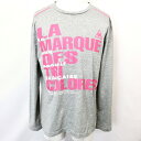 【中古】le coq sportif ルコックスポルティフ O (XL) メンズ Tシャツ カットソー 英字プリント 丸首 長袖 綿100% ヘザーグレー(プリ...