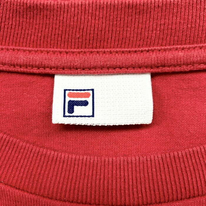 ＼9/11(日)02時まで!!楽天スーパーSALE／最大2,000円OFFクーポン★☆【中古】FILA フィラ L メンズ 男性 Tシャツ カットソー 控えめなワンポイントロゴプリント 裾リブ 丸首 クルーネック 長袖 綿100% レッド 赤