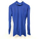 【中古】UNDER ARMOUR アンダーアーマー L メンズ アンダーシャツ モックネックTシャツ ストレッチ 長袖 ポリエステル×ポリウレタン ブルー 青