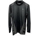 【中古】ミズノ MIZUNO ゴルフ コンプレッションウェア Tシャツ バイオギア ハニカムプリント 長袖 ポリエステル×ポリウレタン L ブラック メンズ