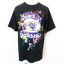 【中古】B ONE SOUL ビーワンソウル L メンズ 男性 Tシャツ カットソー ロゴプリント ダック ドロッピング トップス 丸首 半袖 綿100% ブラック 黒(4)
