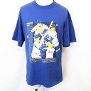【中古】横浜DeNAベイスターズ ヨコハマディーエヌエーベイスターズ F メンズ Tシャツ 両面プリント 公式ファンクラブ グッズ 野球 半袖 綿100% 青