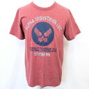 【中古】ALPHA INDUSTRIES アルファインダストリーズ M メンズ 男性 Tシャツ ロゴプリント ミリタリー 丸首 半袖 綿100% ヘザーレッド ...