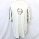 【中古】【(株)ゴールドウィン】ellesse エレッセ L メンズ Tシャツ 両面プリント サークル 英字 半袖 綿100% ヘザーカラー(オフホワイト×グレ...