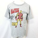 【中古】MARVEL マーベル M メンズ 男性 Tシャツ カットソー キャラクタープリント アメコミ アイアンマン 丸首 半袖 綿100% ヘザーグレー 杢灰...