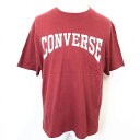 【中古】converse コンバース L メンズ 男性 Tシャツ カットソー ロゴプリント 英字 丸首 クルーネック 半袖 綿100% コットン テラコッタ 赤...