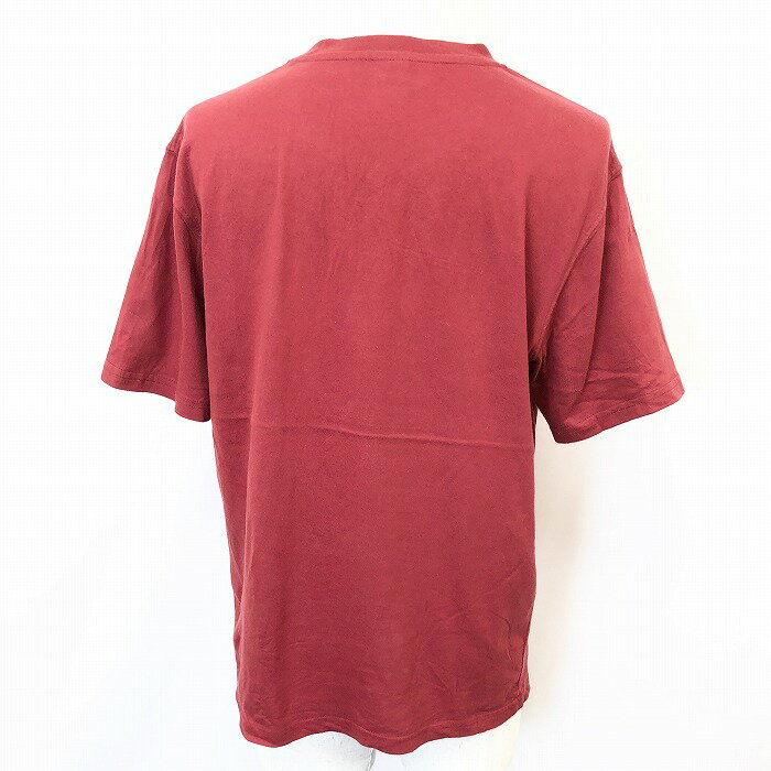 【全品ポイント10倍|開催中|〜07/26(土)01:59＼7月後半お買い物マラソン／100円〜2,000円OFFクーポン配布中】【中古】converse コンバース L メンズ 男性 Tシャツ カットソー ロゴプリント 英字 丸首 クルーネック 半袖 綿100% コットン テラコッタ 赤茶系